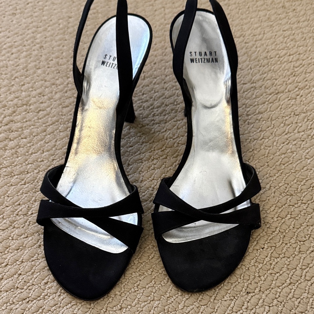 Stuart Weitzman Black Strappy Heels